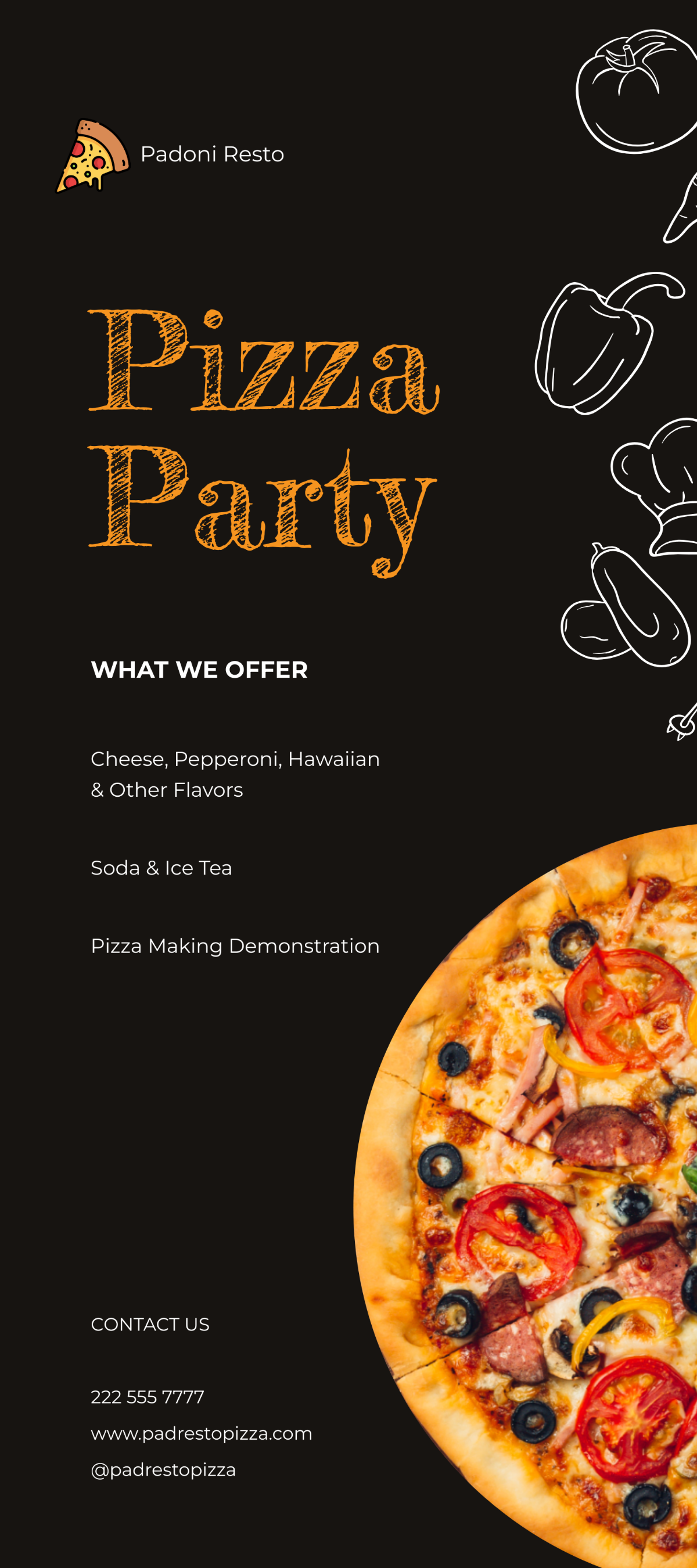 Pizza Party Rack Card