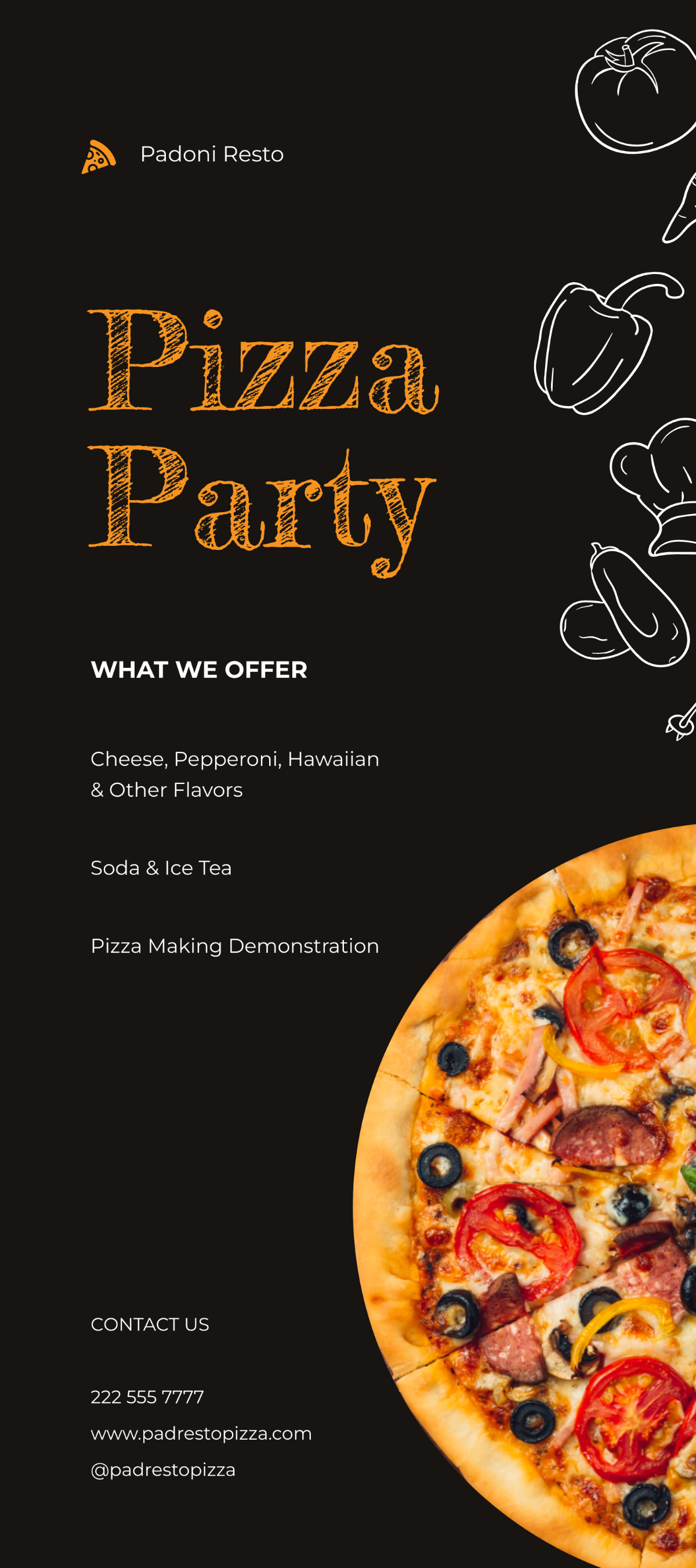 Pizza Party Rack Card Template