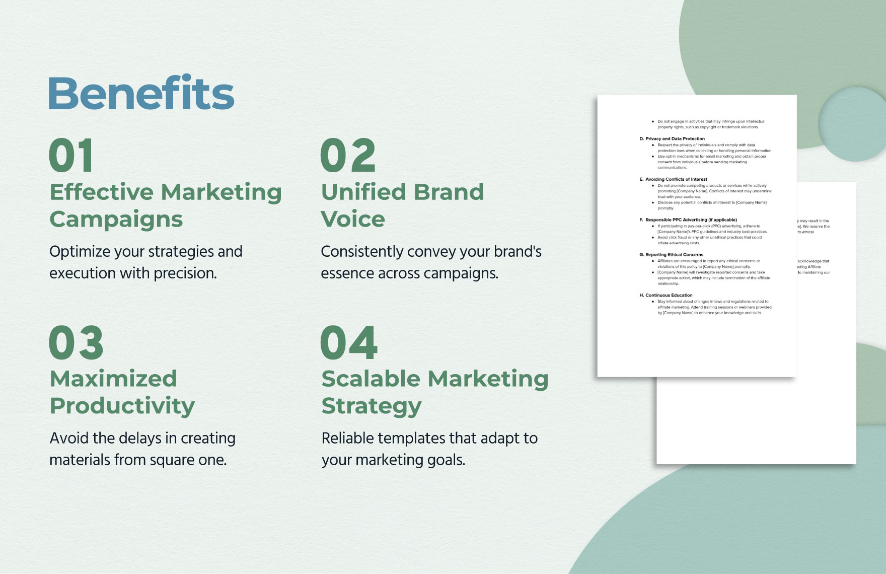Marketing Affiliate Ethics Policy Template