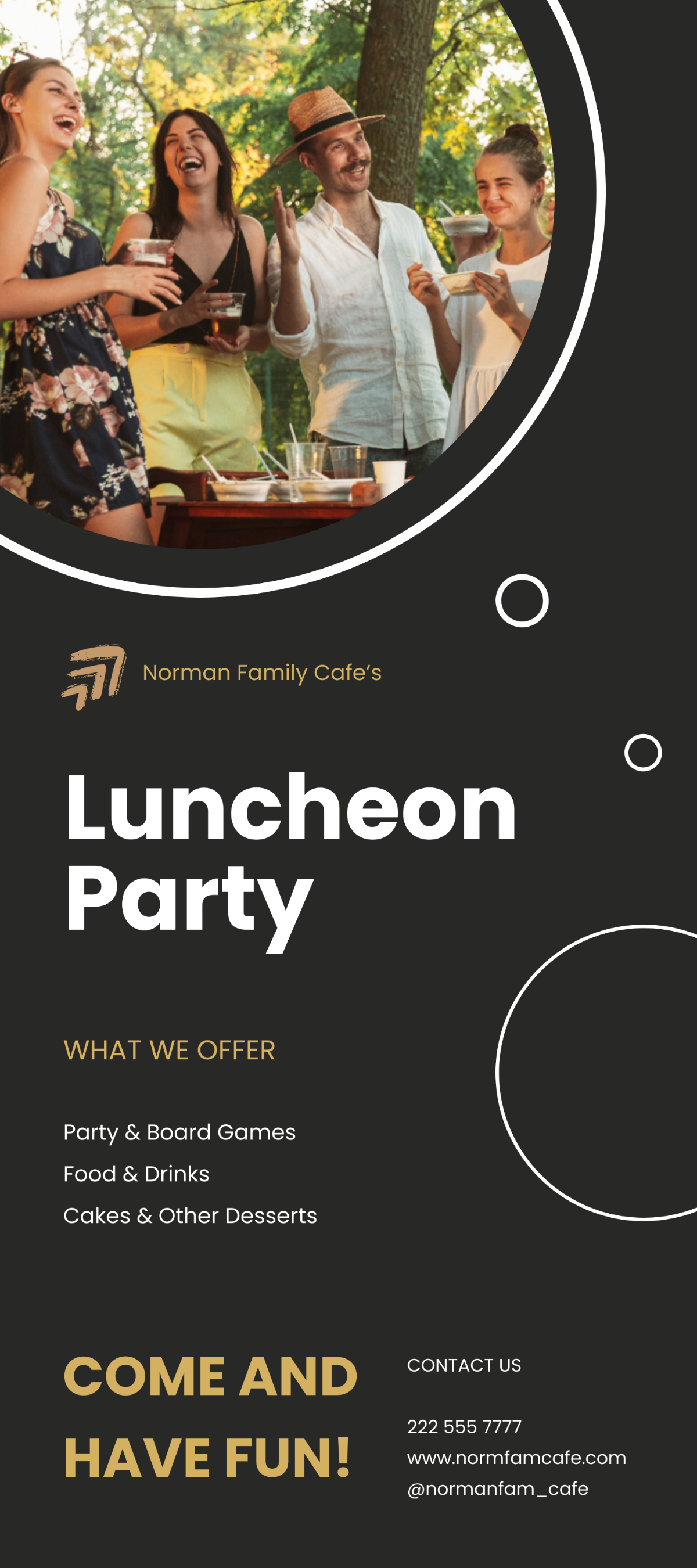 Luncheon Party Rack Card