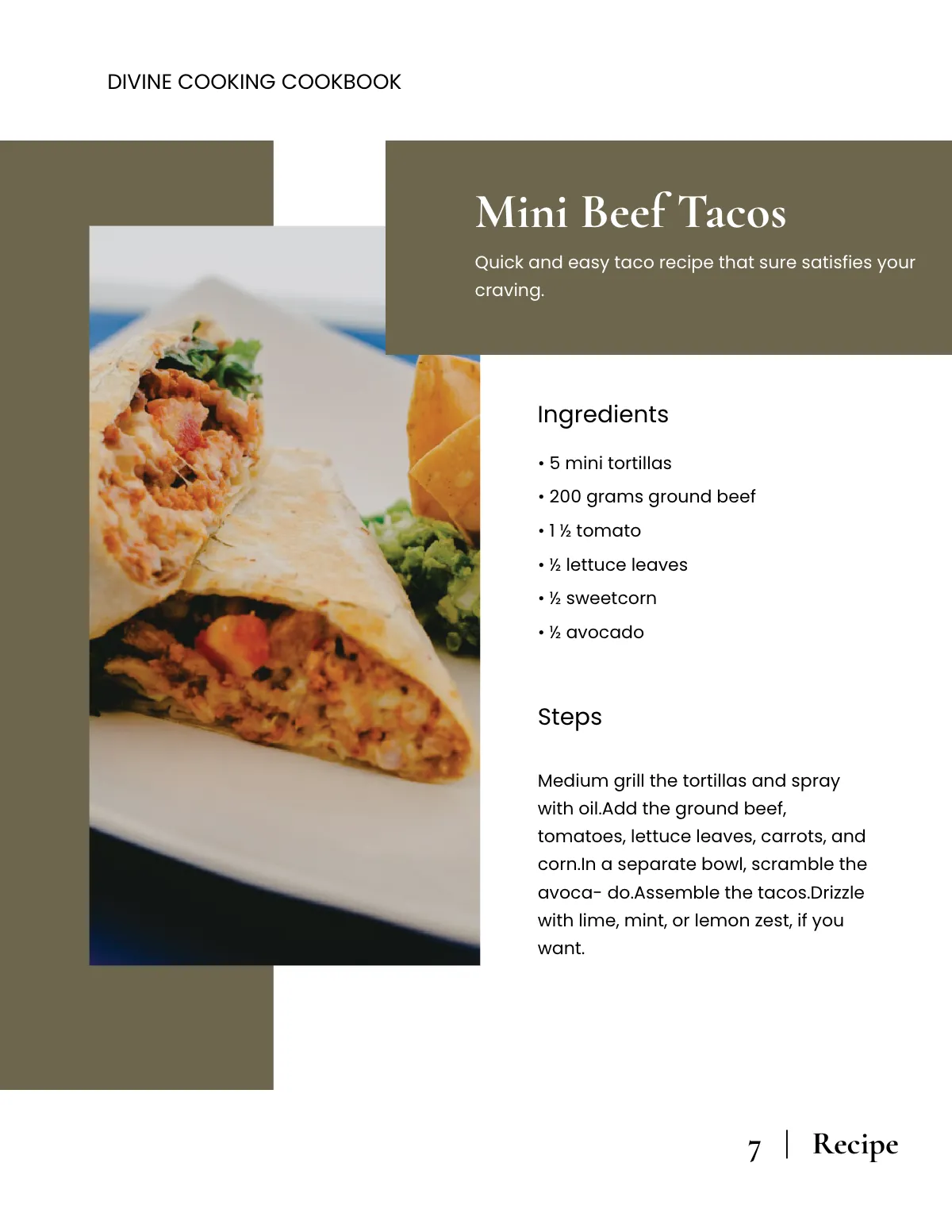 Free Elegant School Cookbook Template to Edit Online