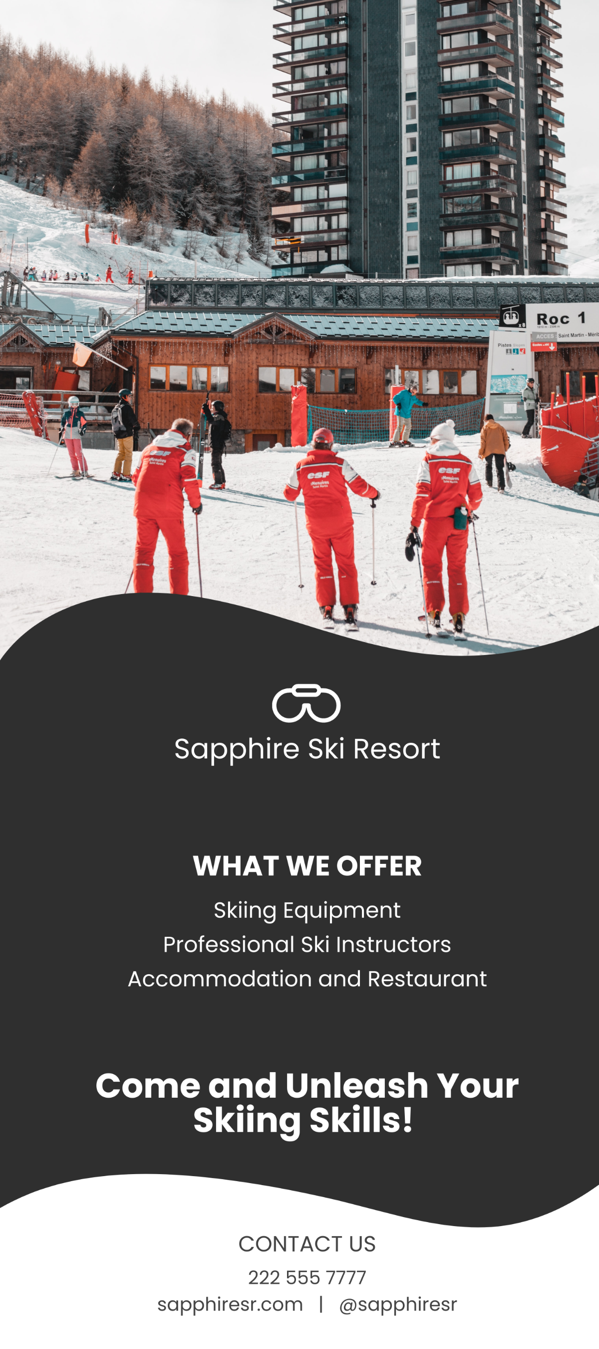 Ski Resort Rack Card Template