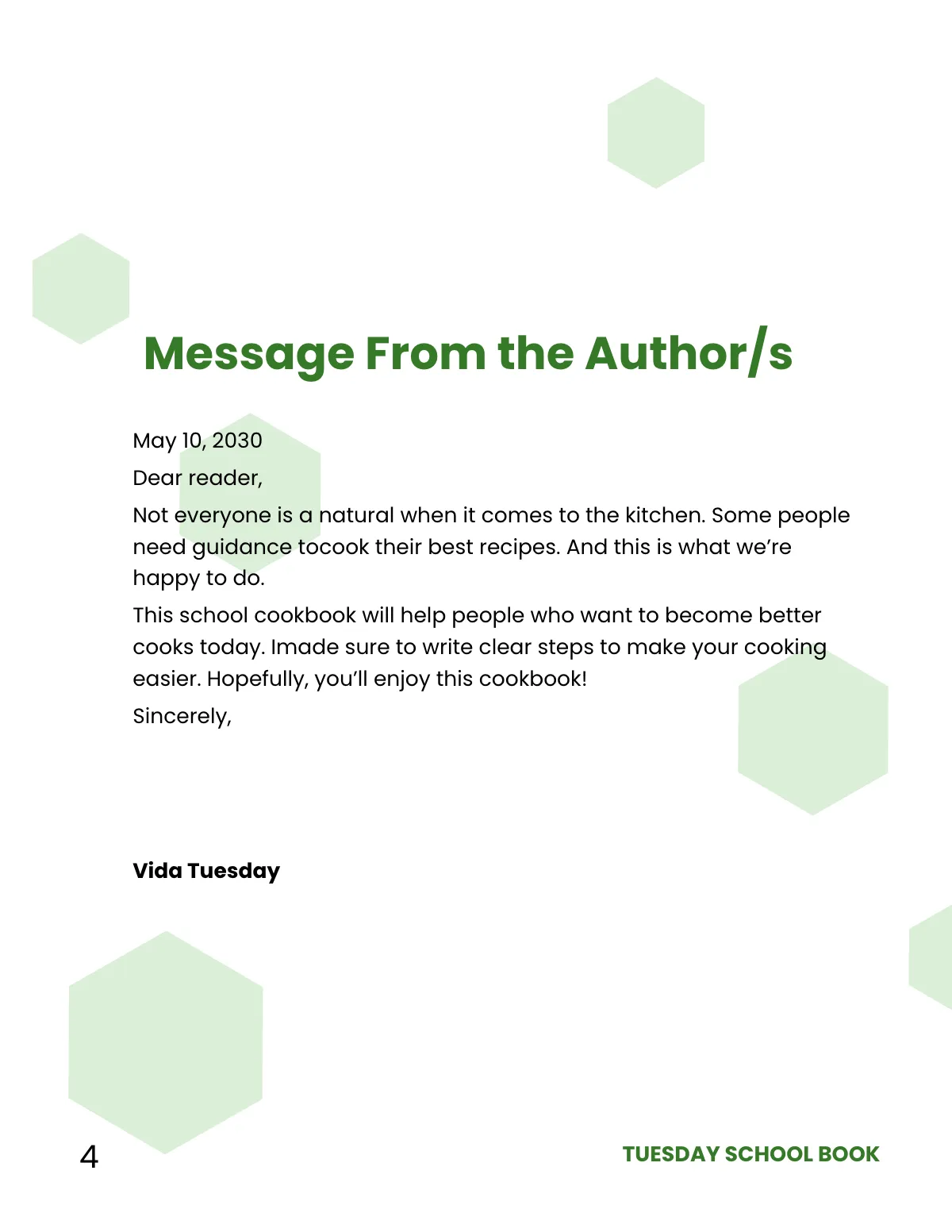 Free Creative School Cookbook Template to Edit Online