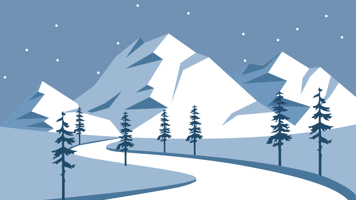 Free Winter Mountain Background Template