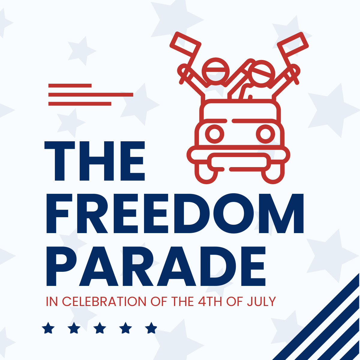 4th Of July Parade Linkedin Post Template