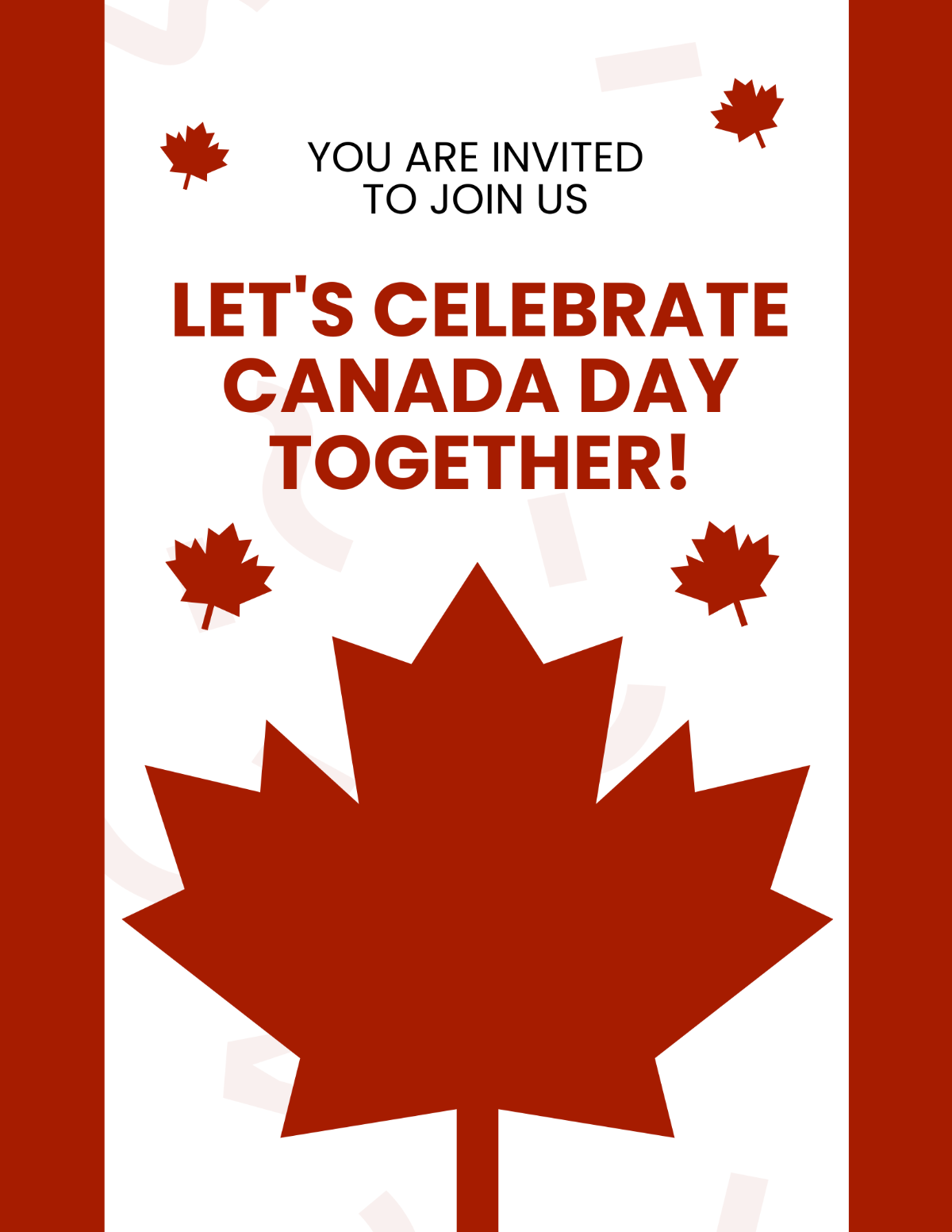 Free Canada Day Invitation Flyer Template
