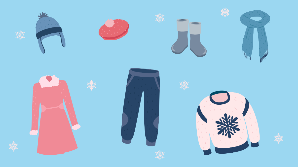 Winter Clothes Background Template