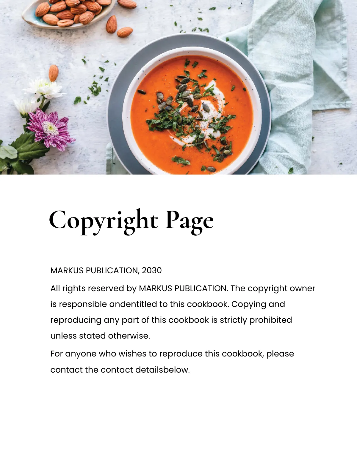 Free Minimal Kitchen Cookbook Template to Edit Online