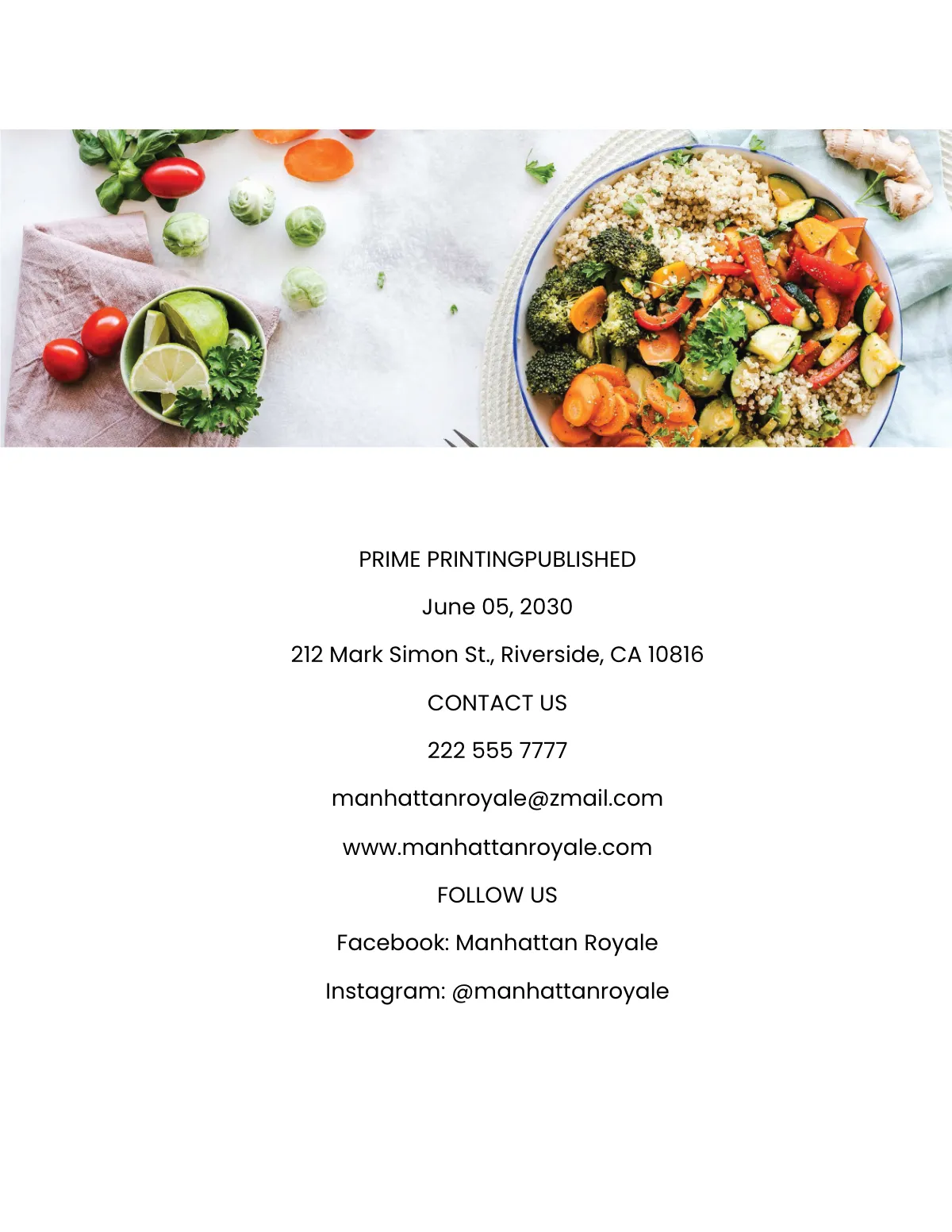 Free Minimal Kitchen Cookbook Template to Edit Online