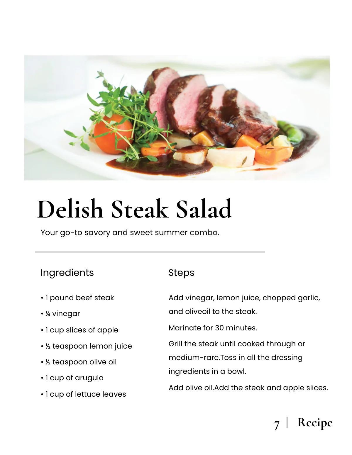 Free Minimal Kitchen Cookbook Template to Edit Online