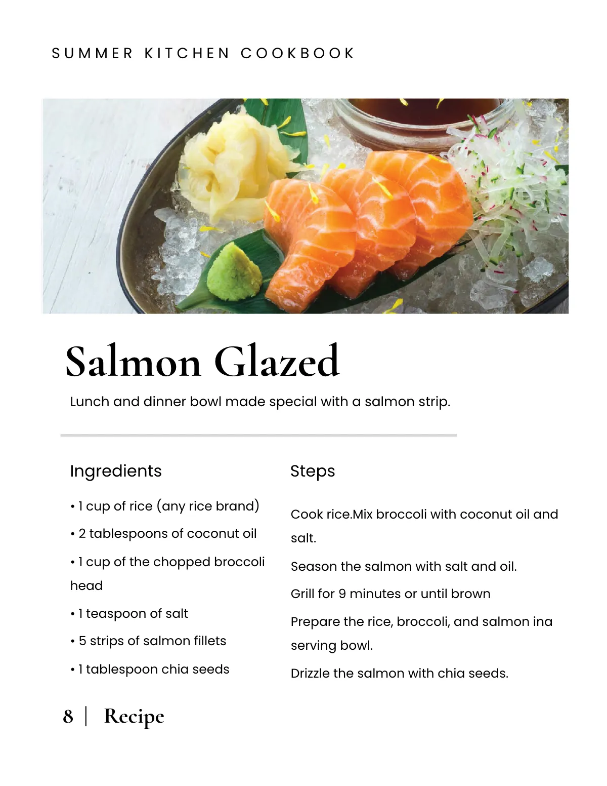 Free Minimal Kitchen Cookbook Template to Edit Online