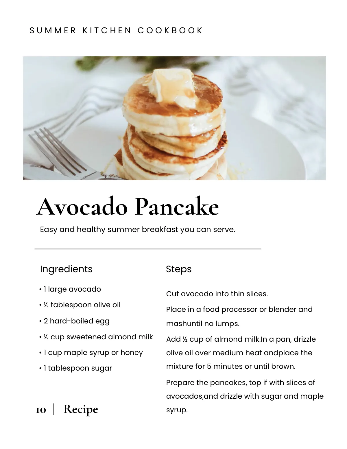 Free Minimal Kitchen Cookbook Template to Edit Online