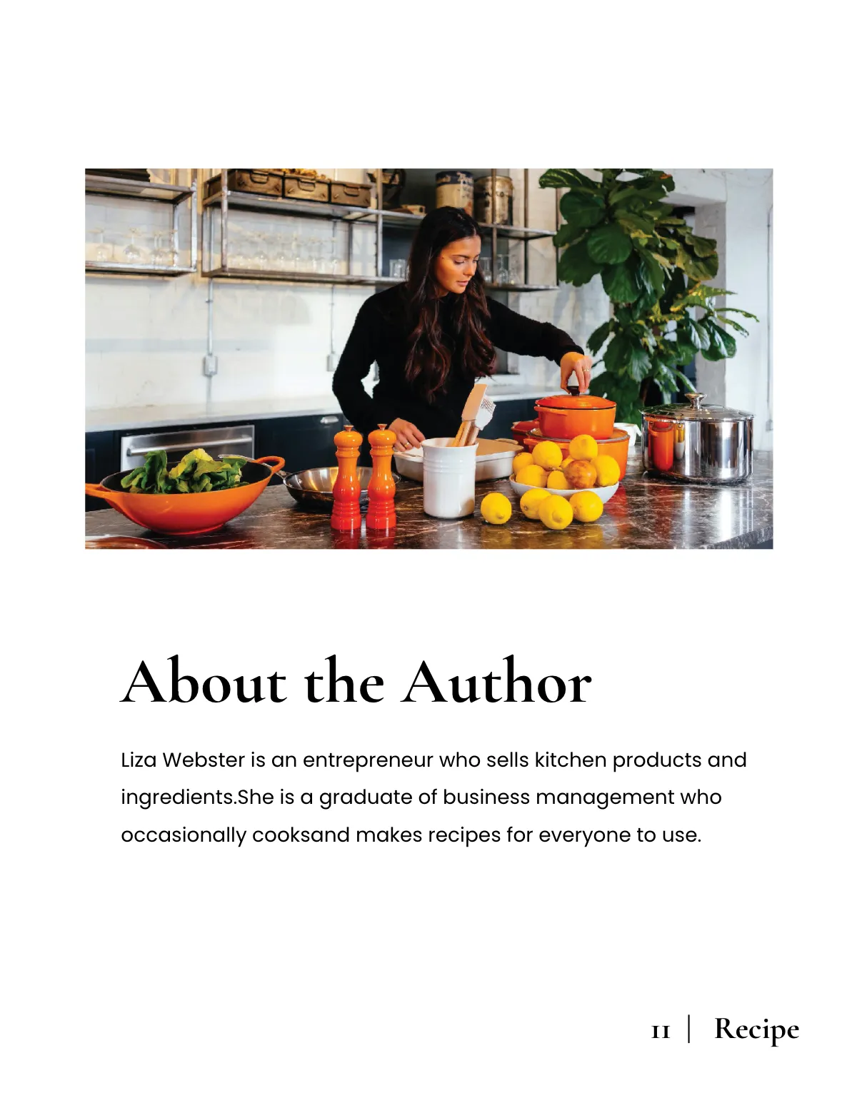 Free Minimal Kitchen Cookbook Template to Edit Online