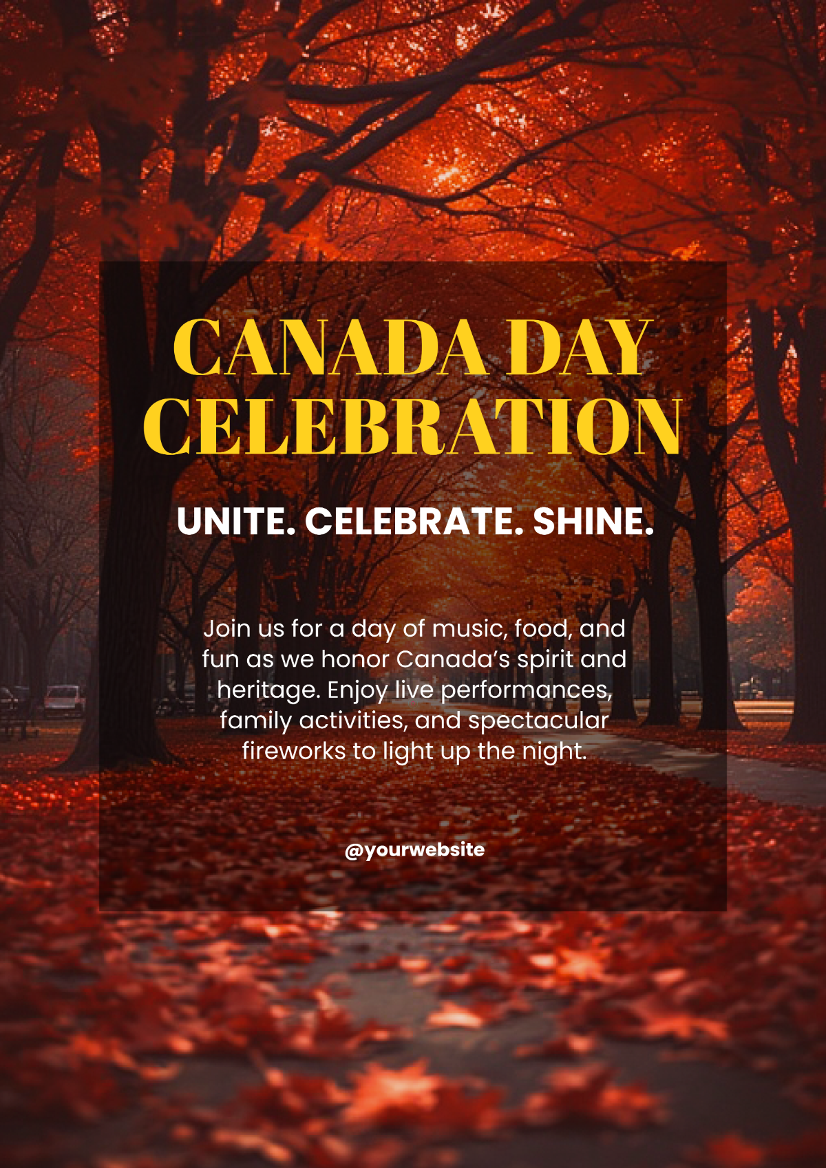 Free Canada Day Event Poster Template to Edit Online