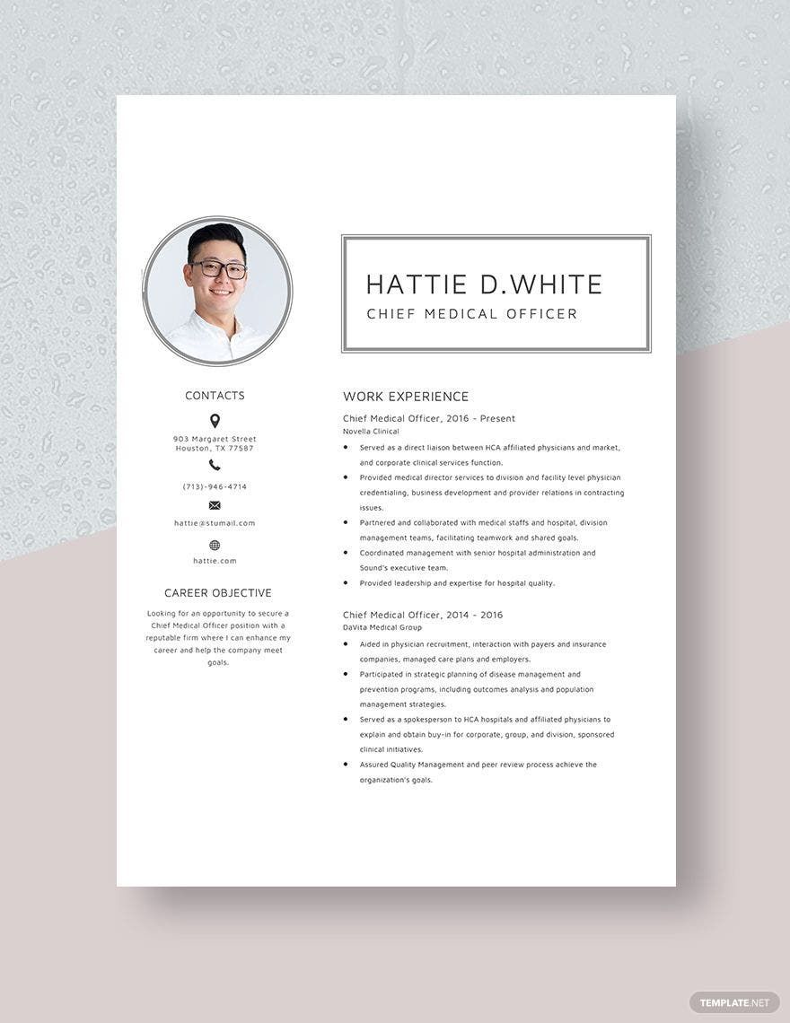 Chief Medical Officer Resume