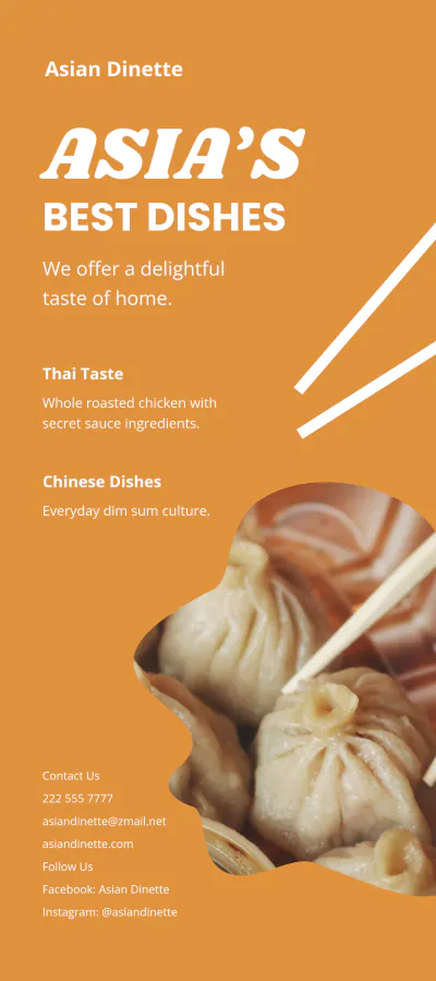 Free Asian Restaurant DL Card Template to Edit Online