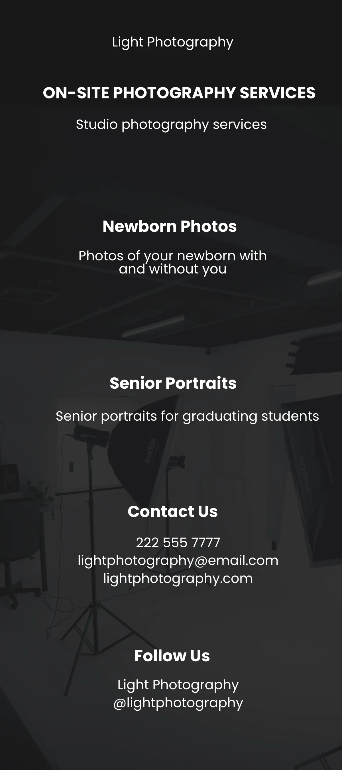 Free Photography DL Card Template to Edit Online