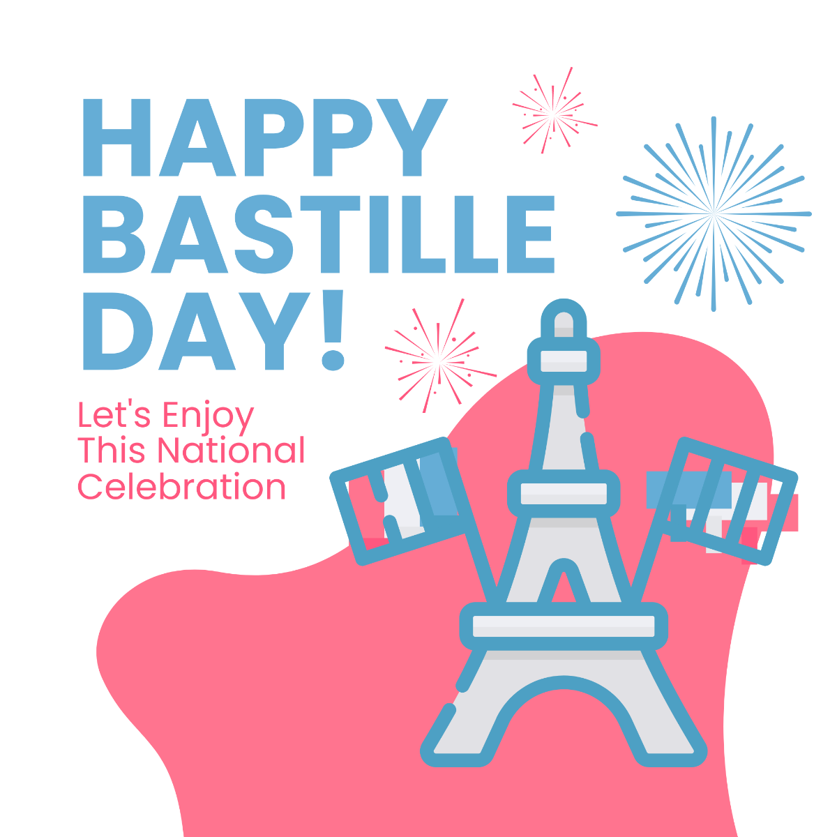 Free Happy Bastille Day Instagram Post Template