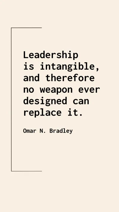 Free Omar N. Bradley Leadership Intangible Weapon Replacement Quote Template to Edit Online