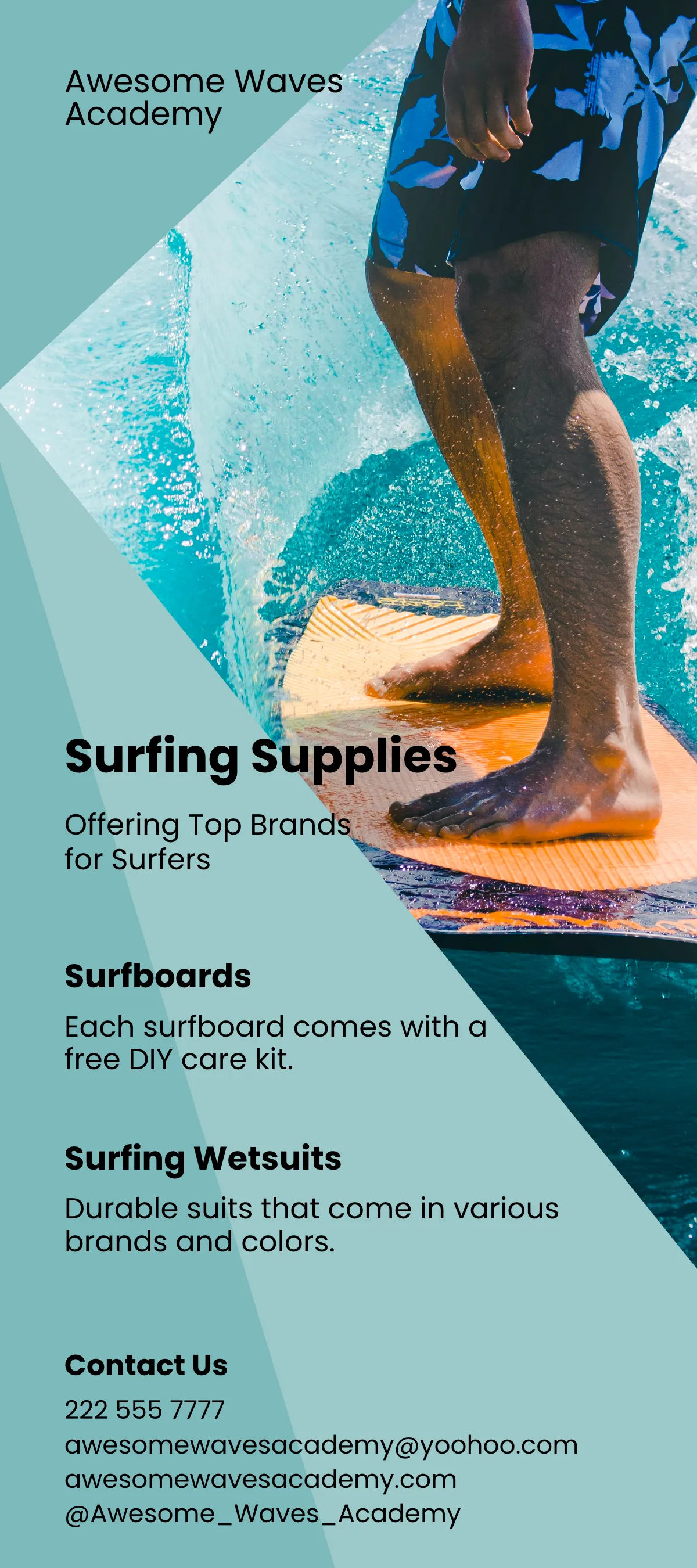 Free Surf School DL Card Template to Edit Online