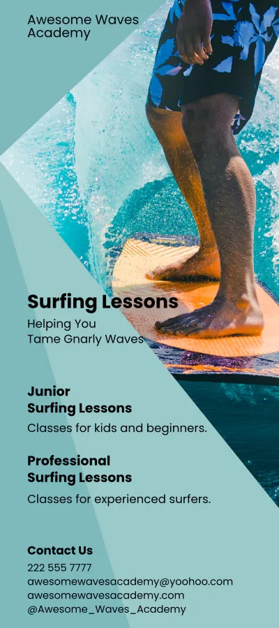 Free Surf School DL Card Template to Edit Online