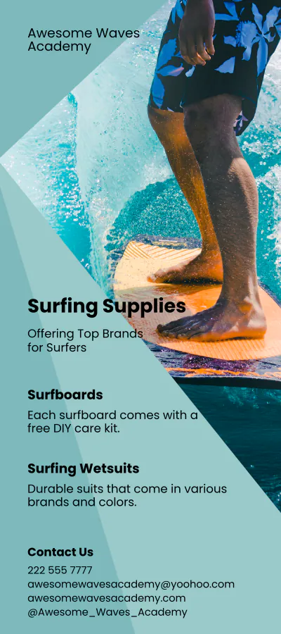 Free Surf School DL Card Template to Edit Online