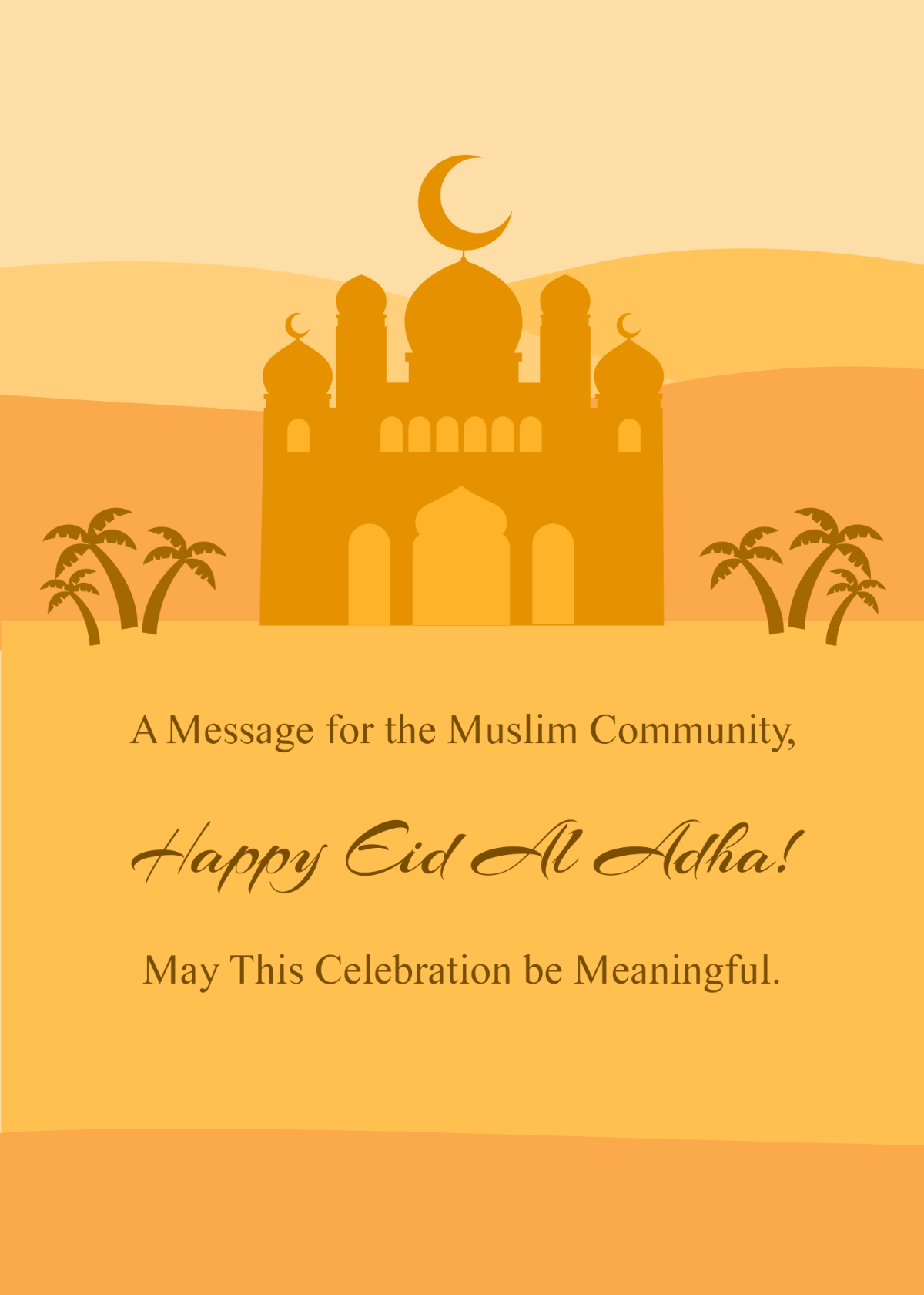 Free Eid Al Adha Celebration Card Template