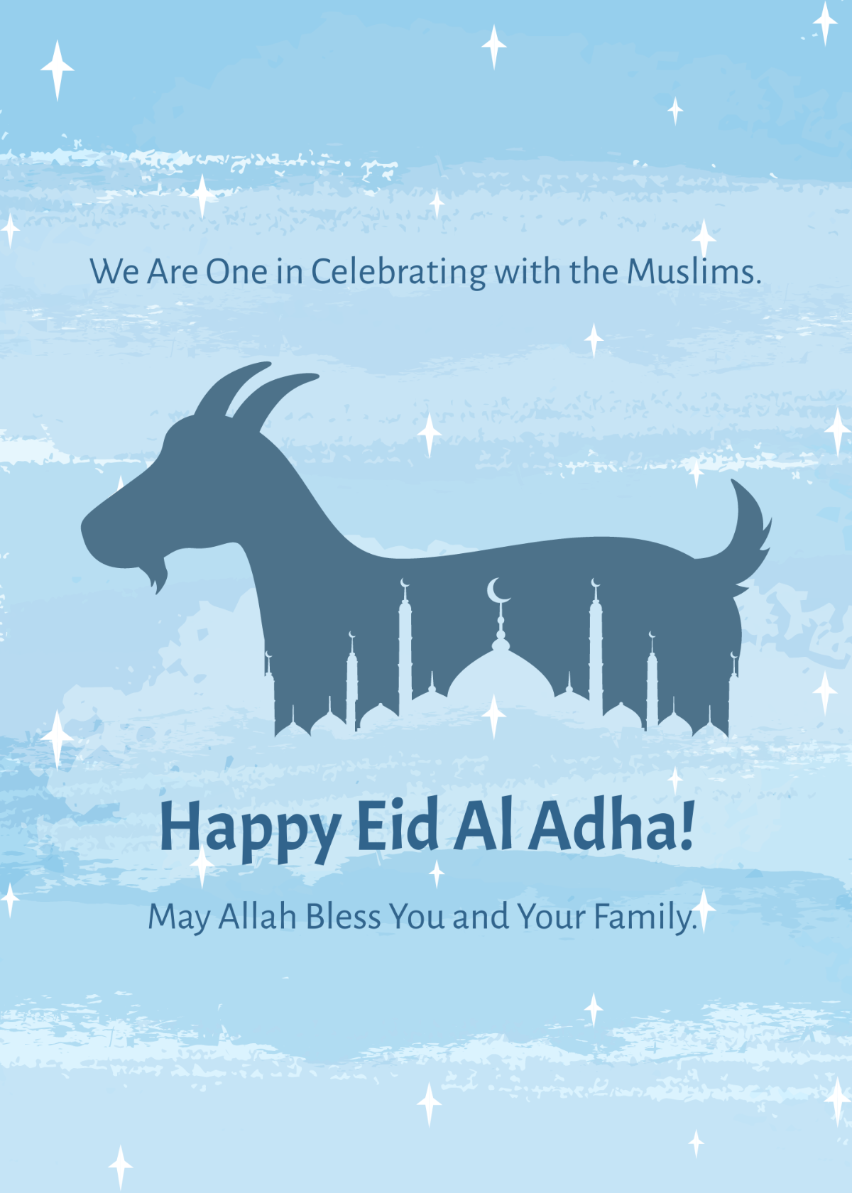 Free Watercolor Eid Al Adha Card Template