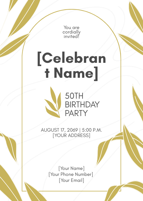 Border 50th Birthday Invitation Templates - Edit Online &amp; Download ...