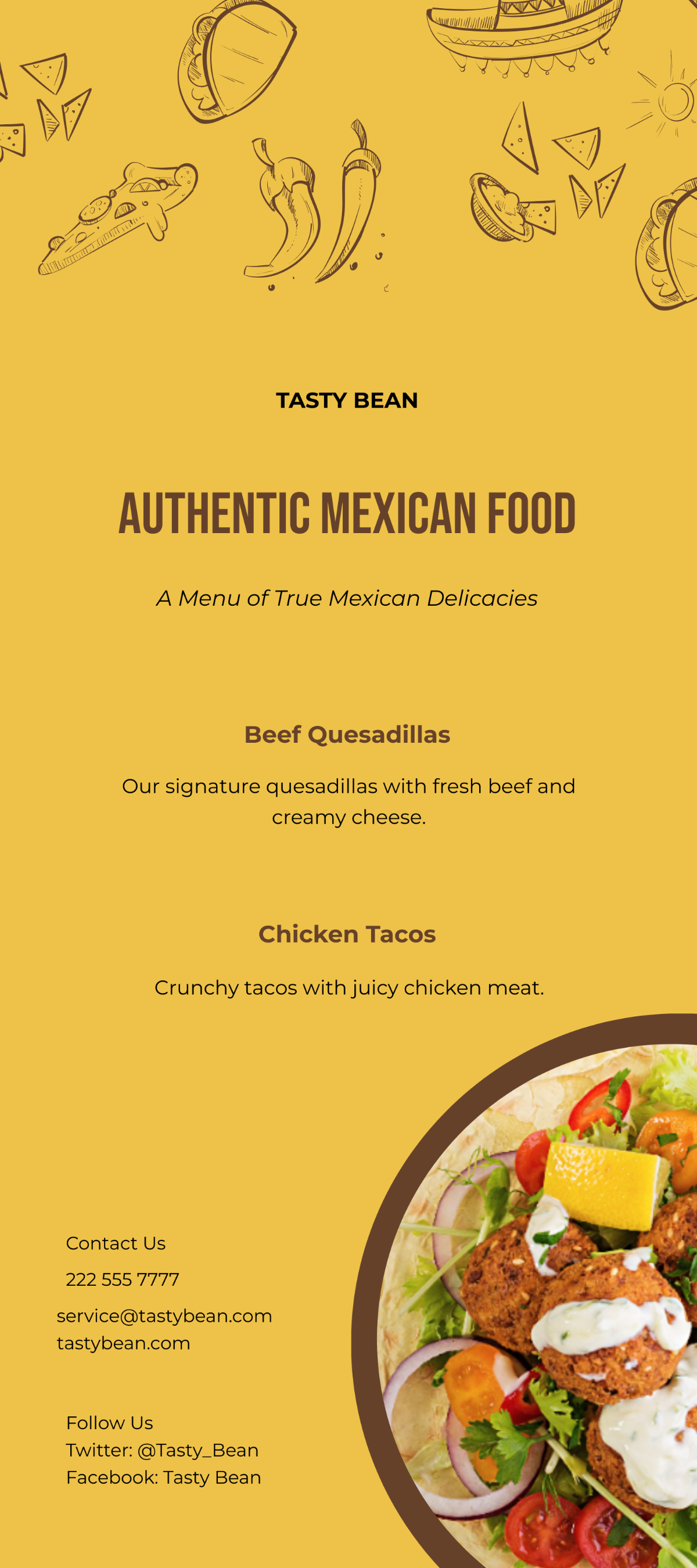 Mexican Restaurant DL Card Template - Edit Online & Download