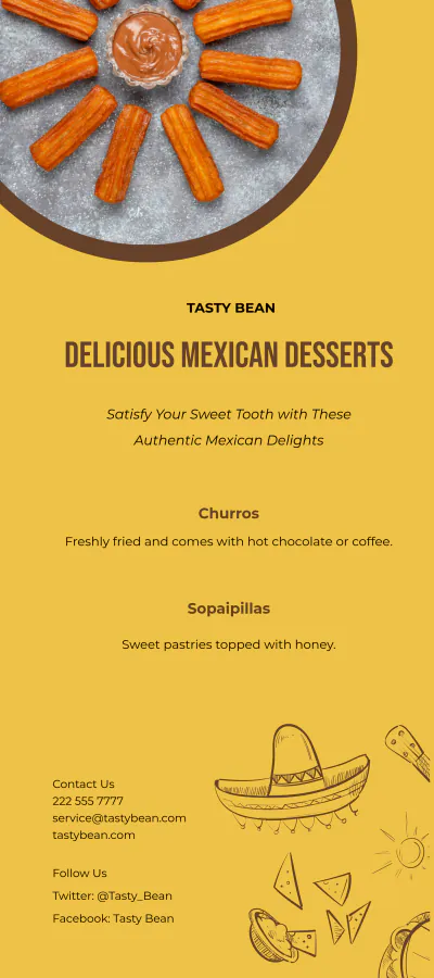 Free Mexican Restaurant DL Card Template to Edit Online