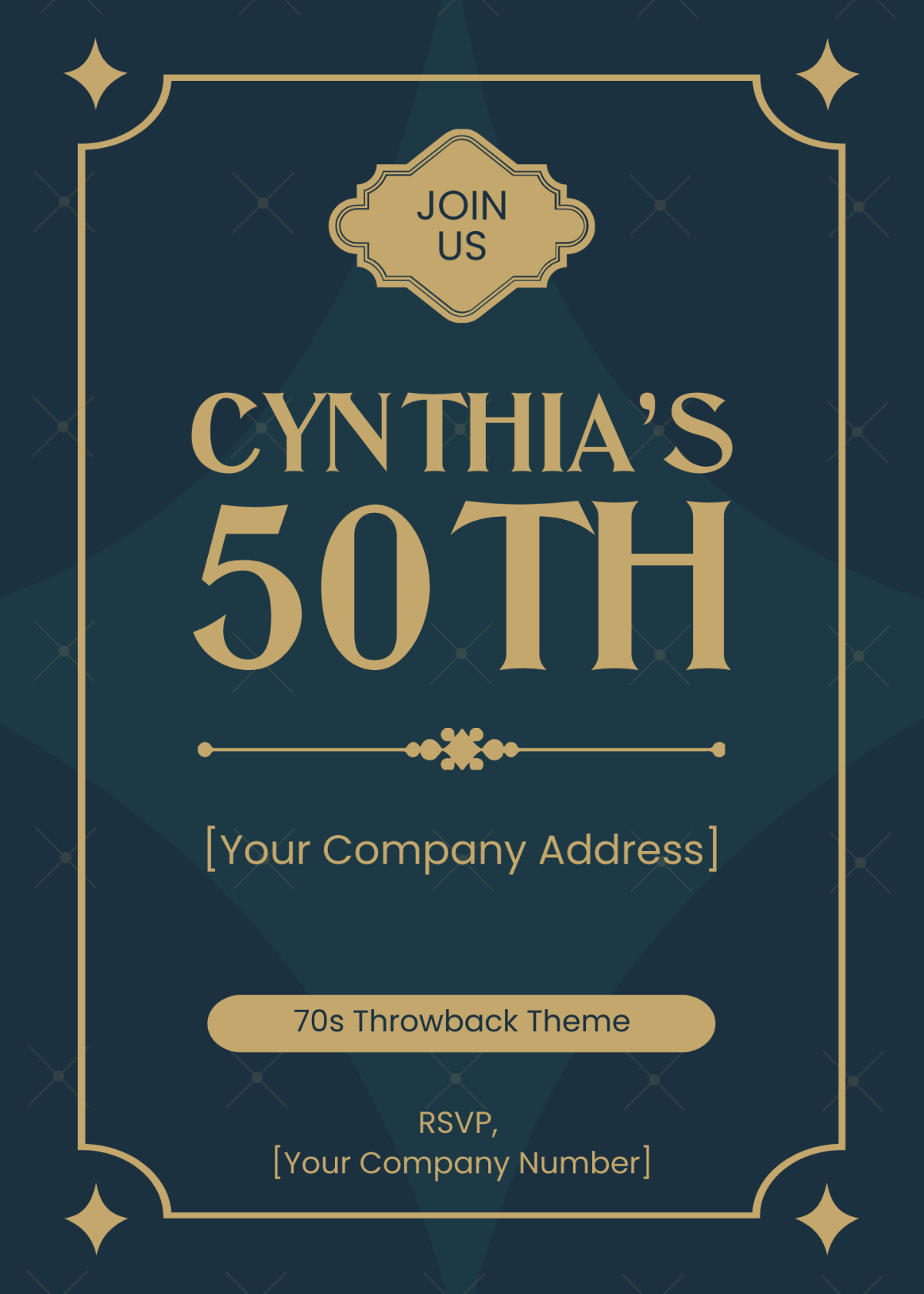 Free Vintage 50th Birthday Invitation Template
