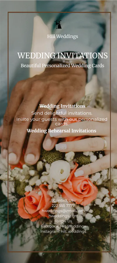 Free Wedding Invitation DL Card Template to Edit Online