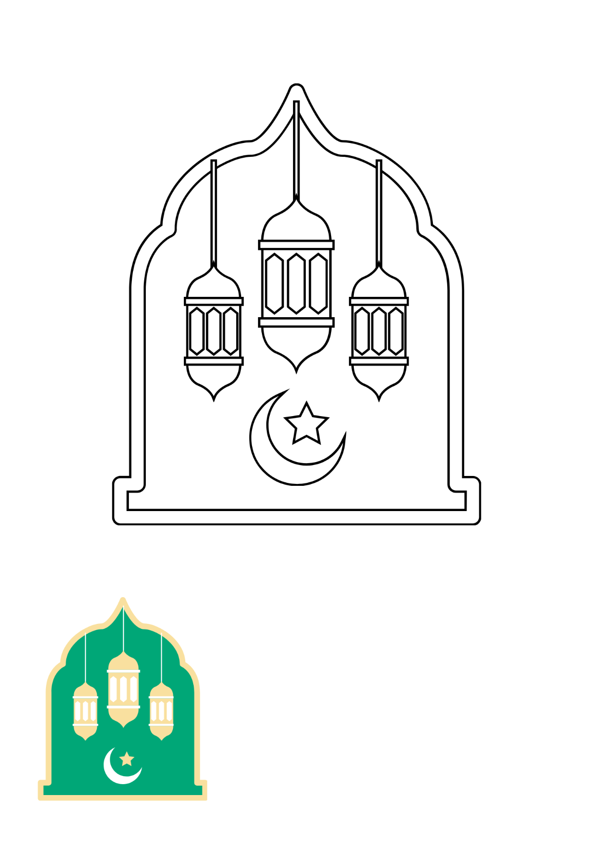 Eid Al Adha Islam Coloring Page Template