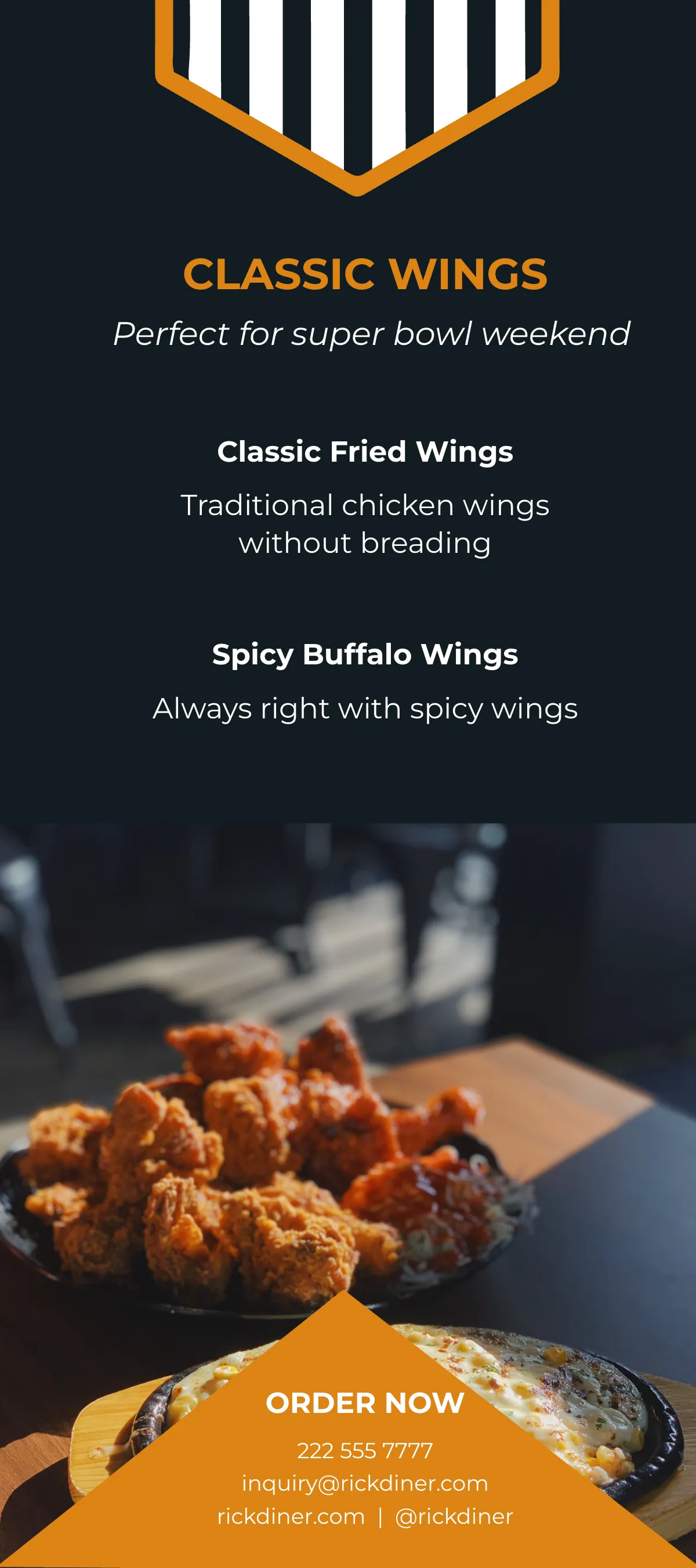 Free Sample American Diner DL Card Template to Edit Online