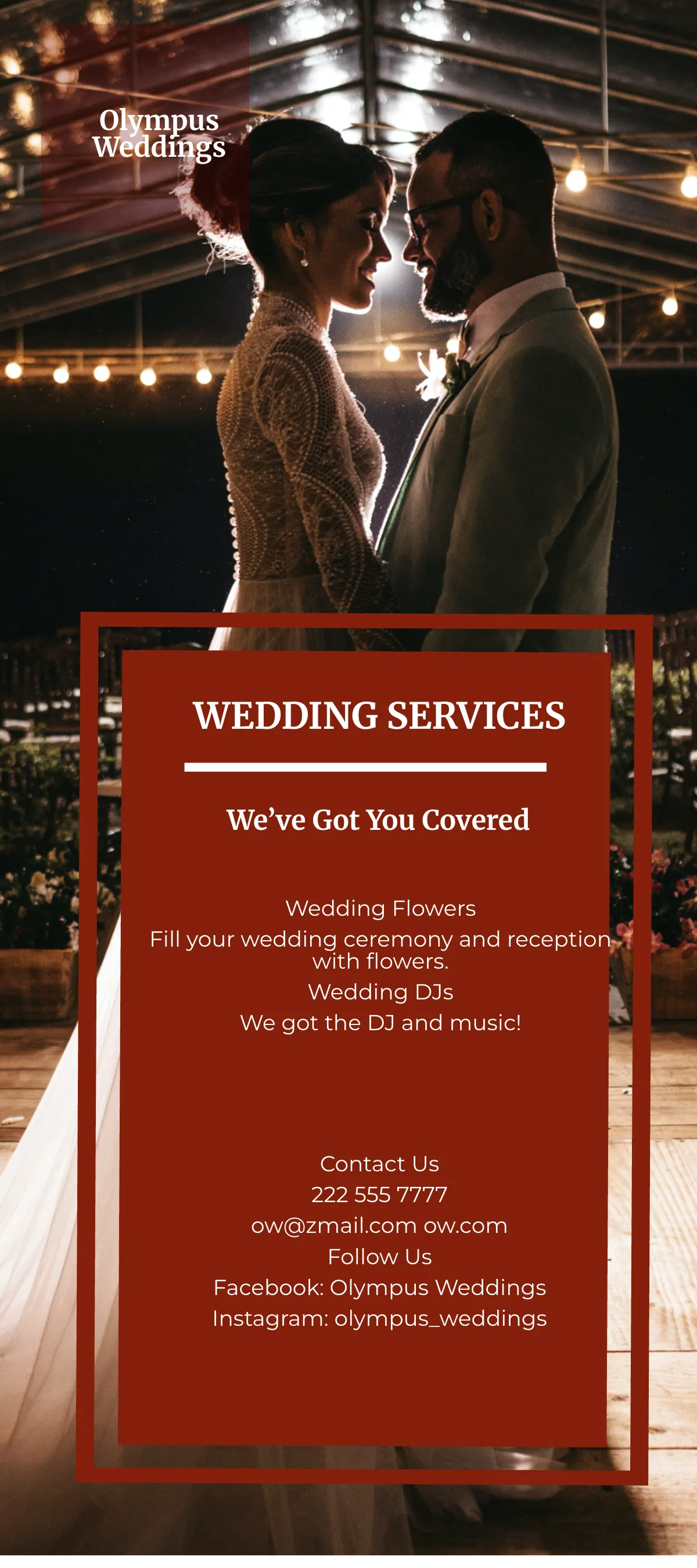 Free Simple Wedding DL Card Template to Edit Online