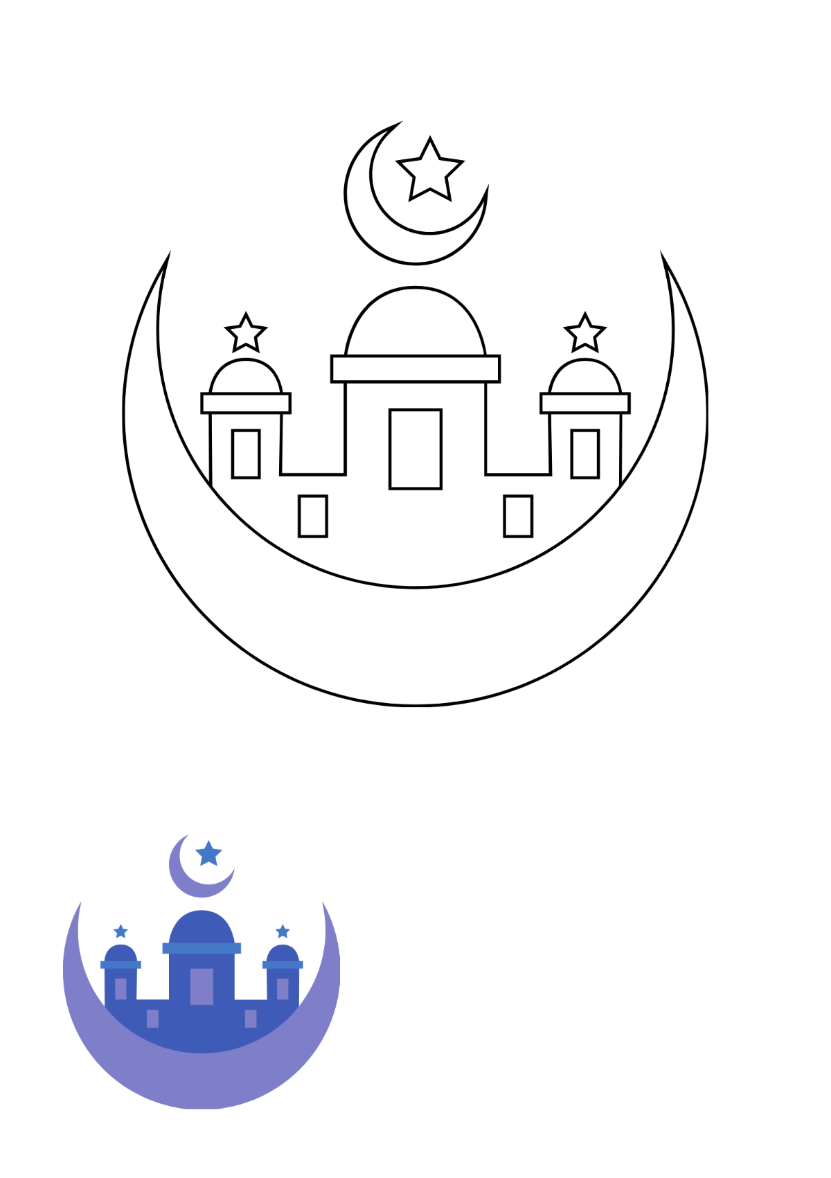 Simple Eid Al Adha Coloring Page Template