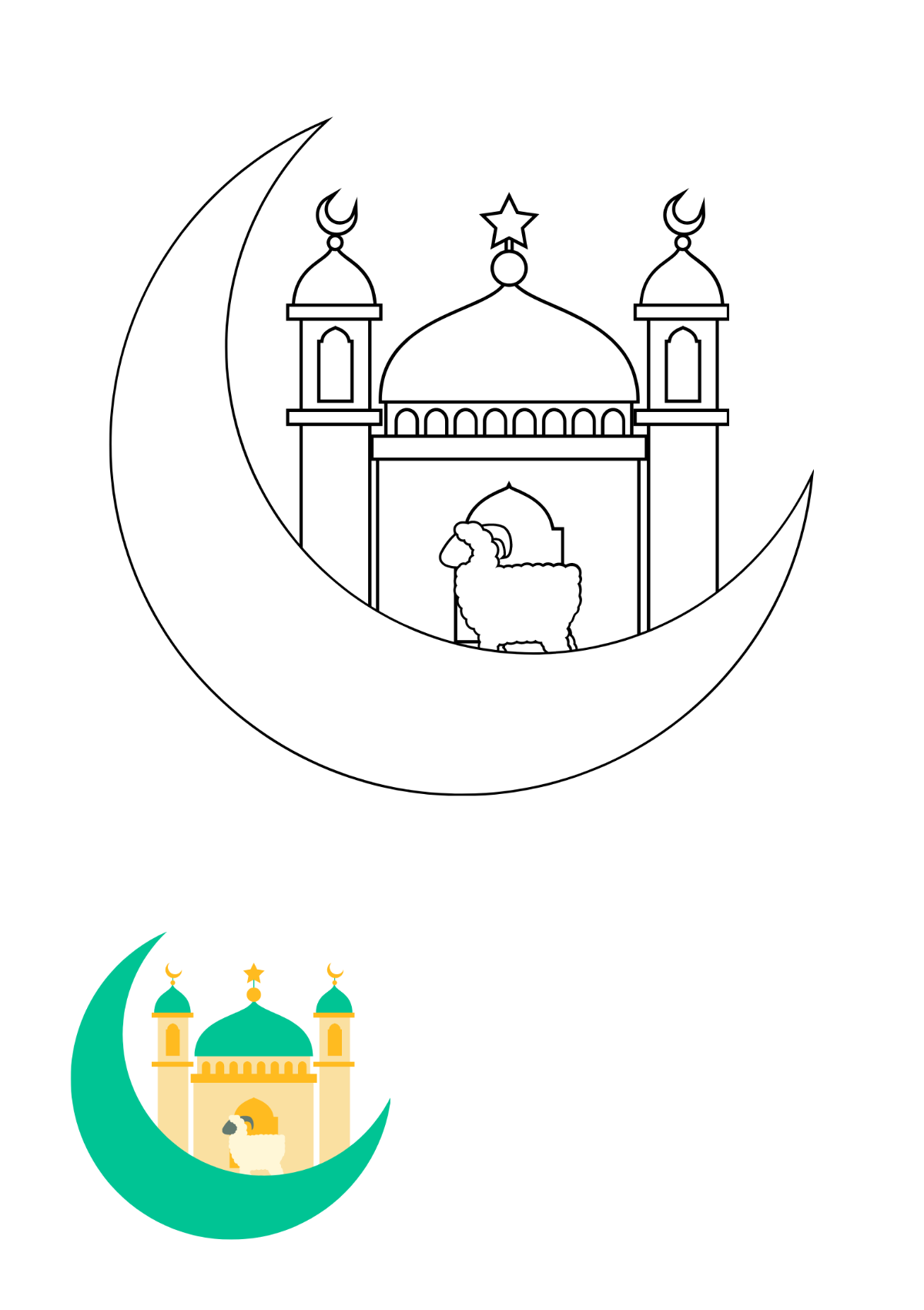 Printable Eid Al Adha Coloring Page Template