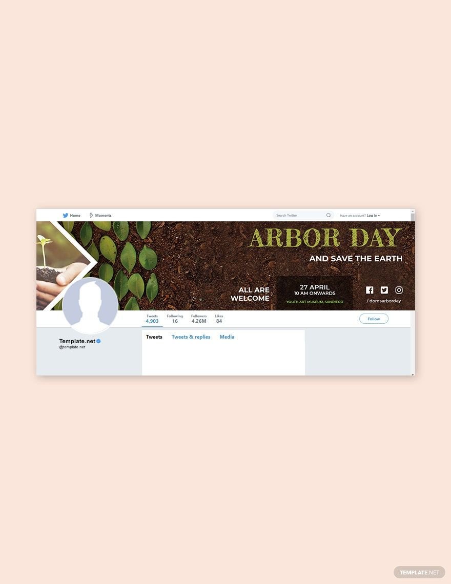 Arbor Day Twitter Header Cover Template