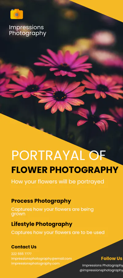Free Flower Photography DL Card Template to Edit Online