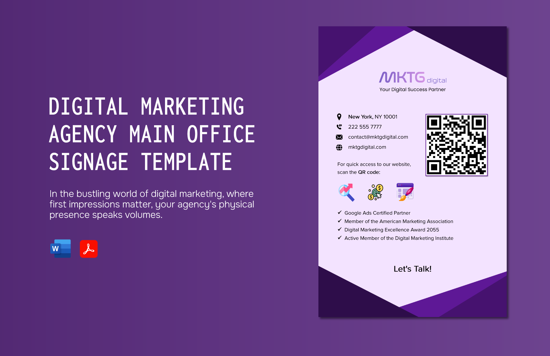 Digital Marketing Agency Main Office Signage Template
