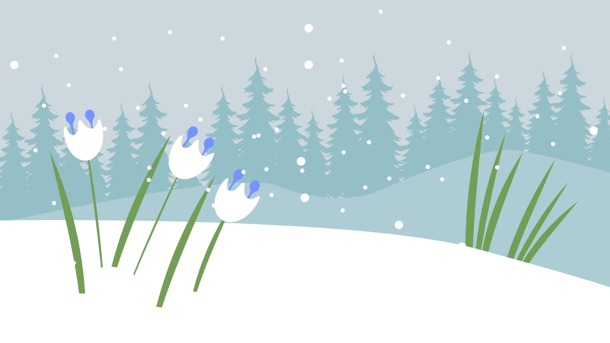 Winter Floral Background Template