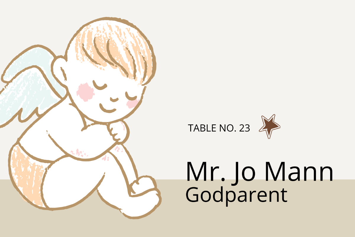 Free Baby Christening Place Card Template