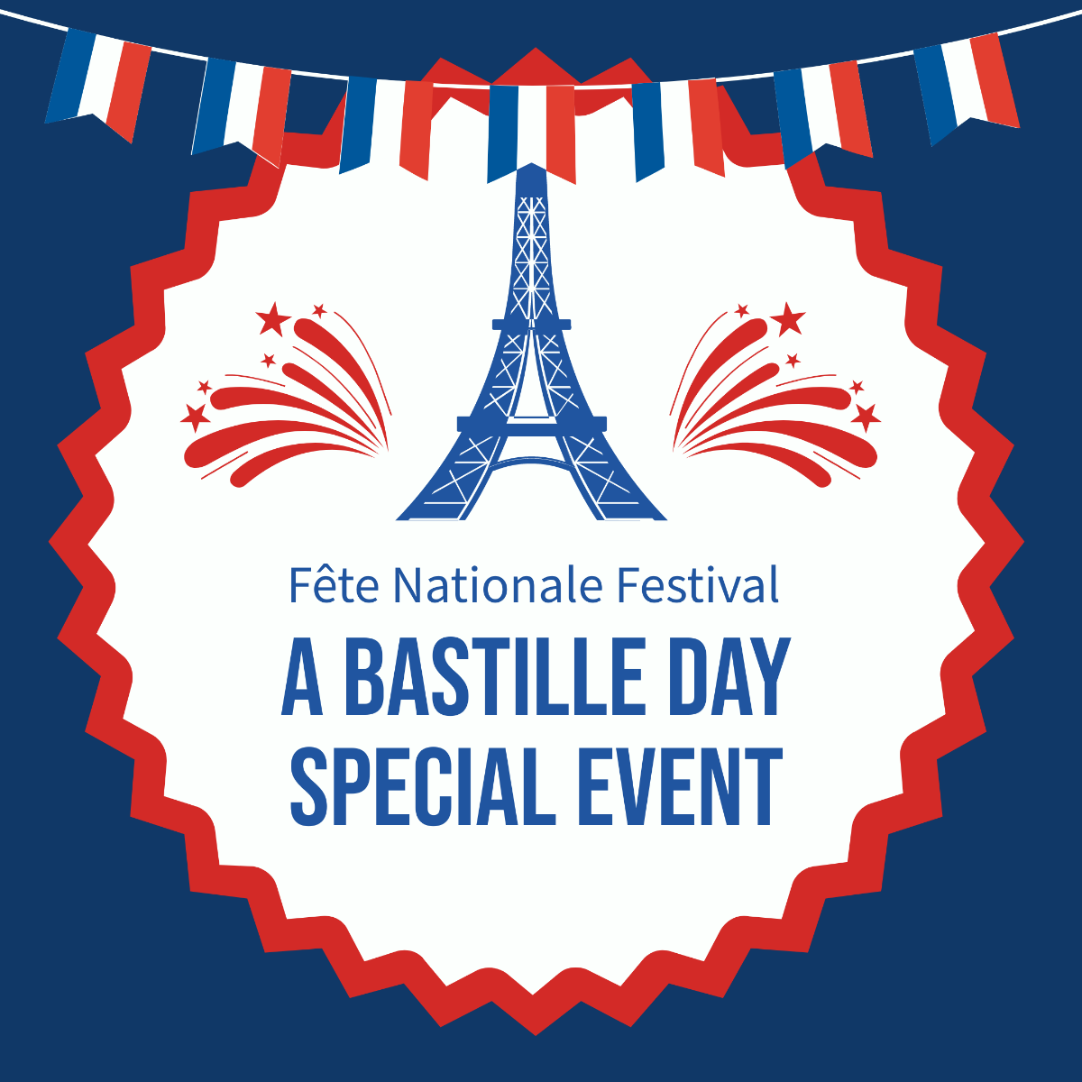 Free Bastille Day Event Instagram Post Template