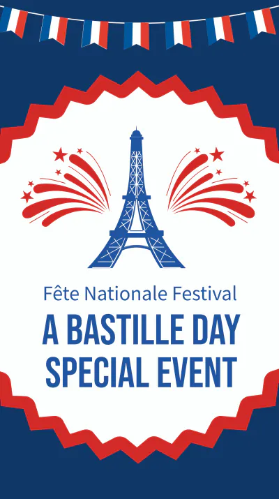 Free Bastille Day Event Instagram Story Template to Edit Online