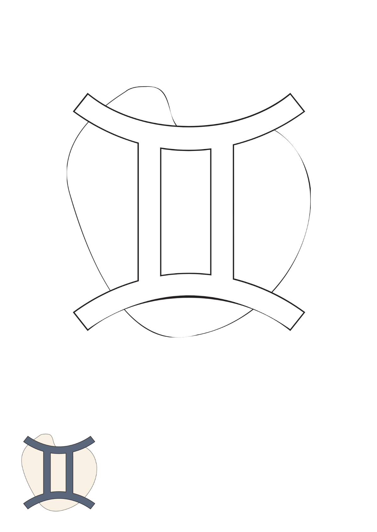 Gemini Symbol Coloring Page Template