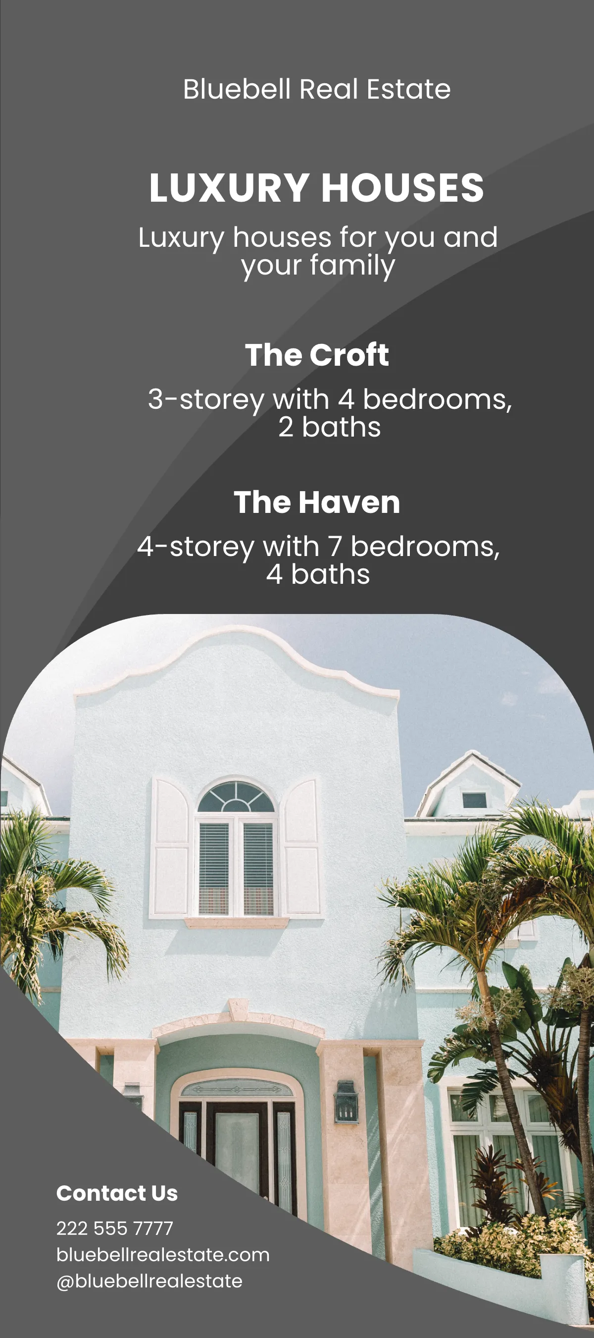 Free Luxury Real Estate DL Card Template to Edit Online