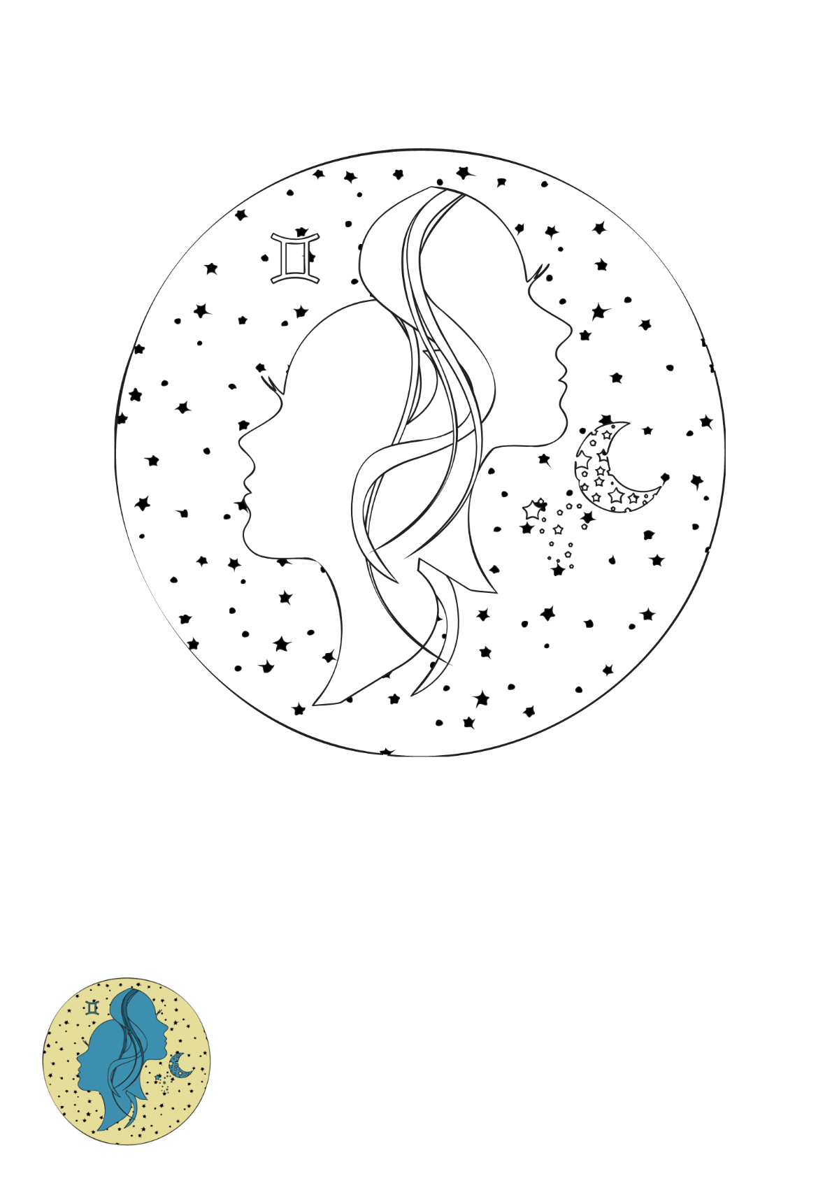 Cool Gemini Coloring Page