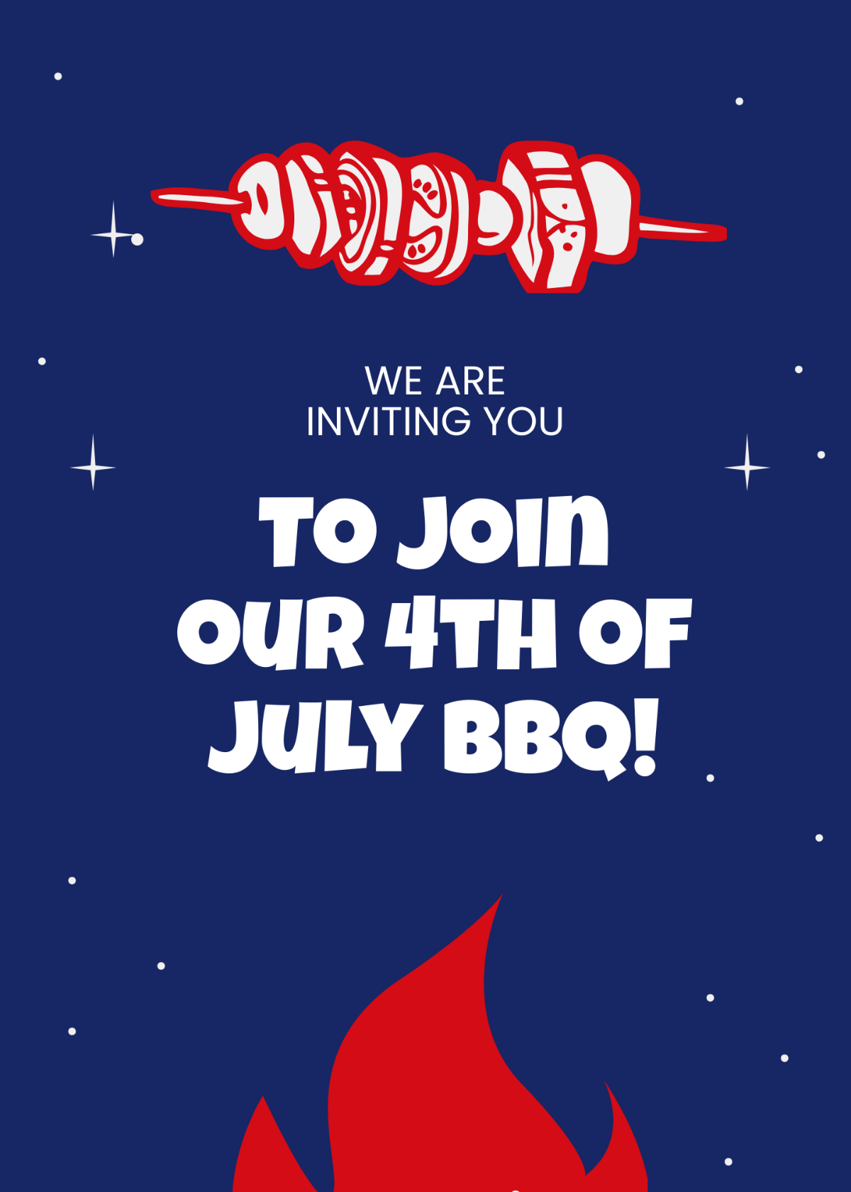 4th Of July Bbq Party Invitation Template
