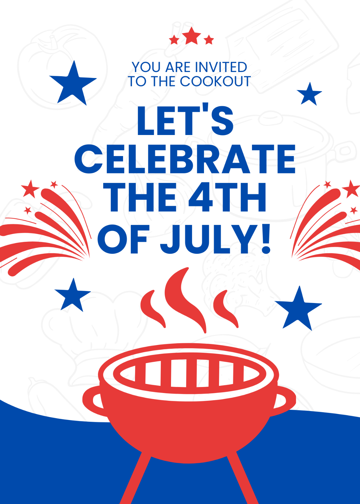 4th Of July Cookout Invitation Template